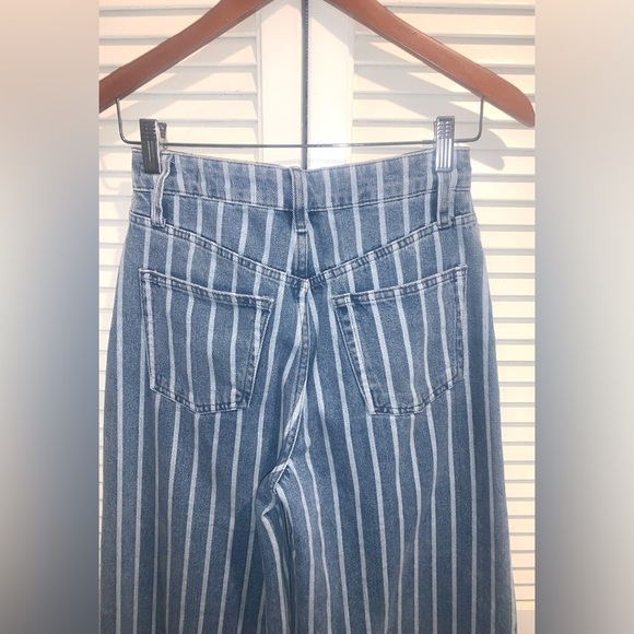 We The Free by FP Earn Your Stripes Wideleg Jeans Size 26 Blue High Rise - Picture 6 of 7